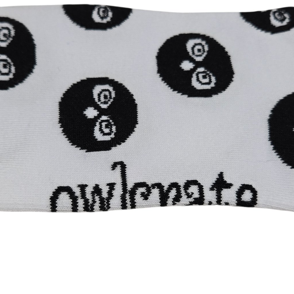Owlcrate Owl Print Crew Socks Womens White Black Whimsical Dark Academia — image 7 of 7